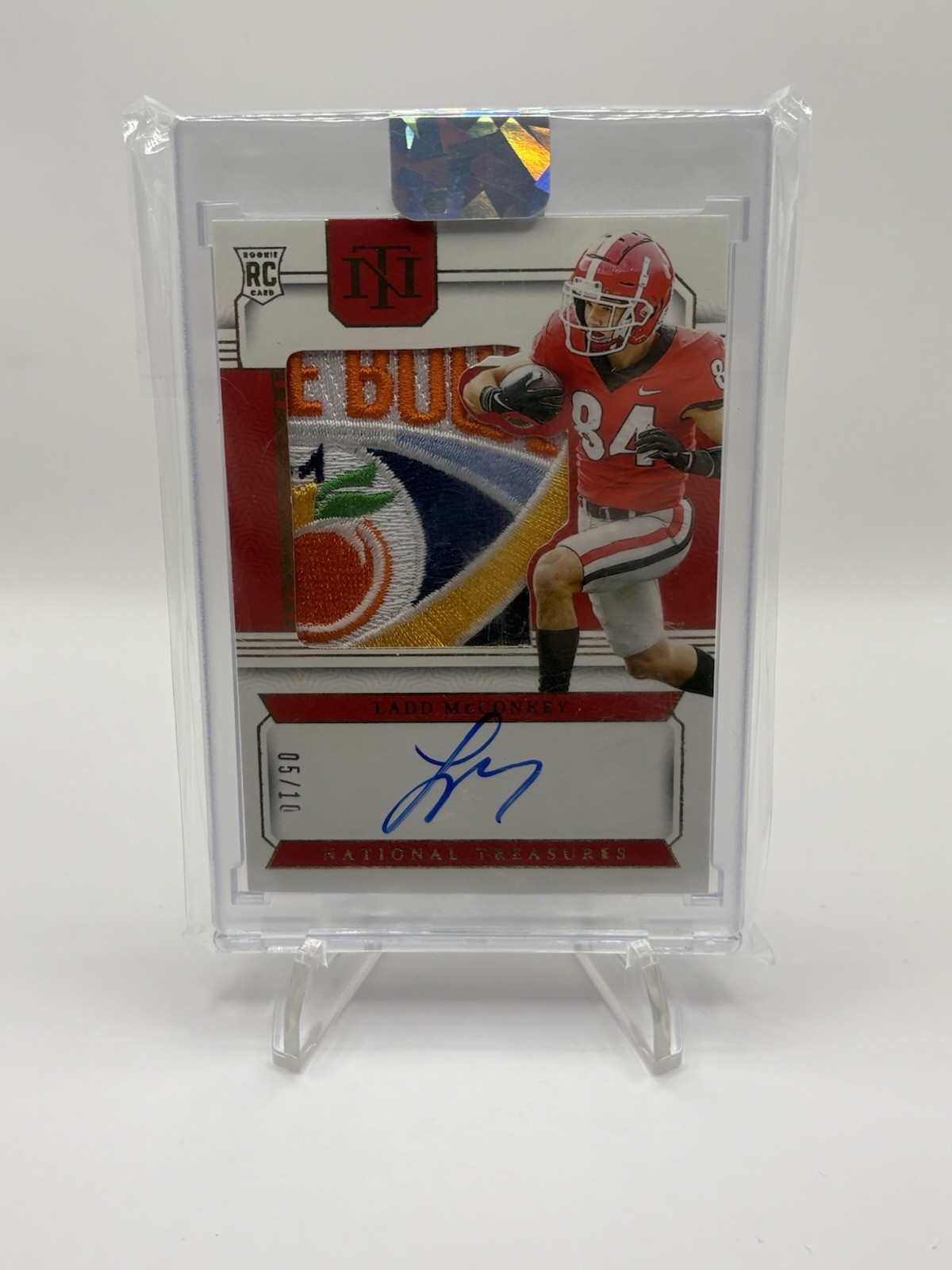 Ladd McConkey Panini National Treasures Collegiate College Silhouettes Signatures #CCSLM Bowl Logo 1