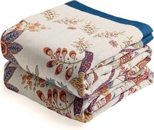 VANJOROY 100% Organic Cotton Sofa Large Bed Throw Blanket-150x200cm, Soft