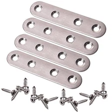 4pcs 3 inches Stainless Steel Flat Mending Repair Plate Bracket Connector 