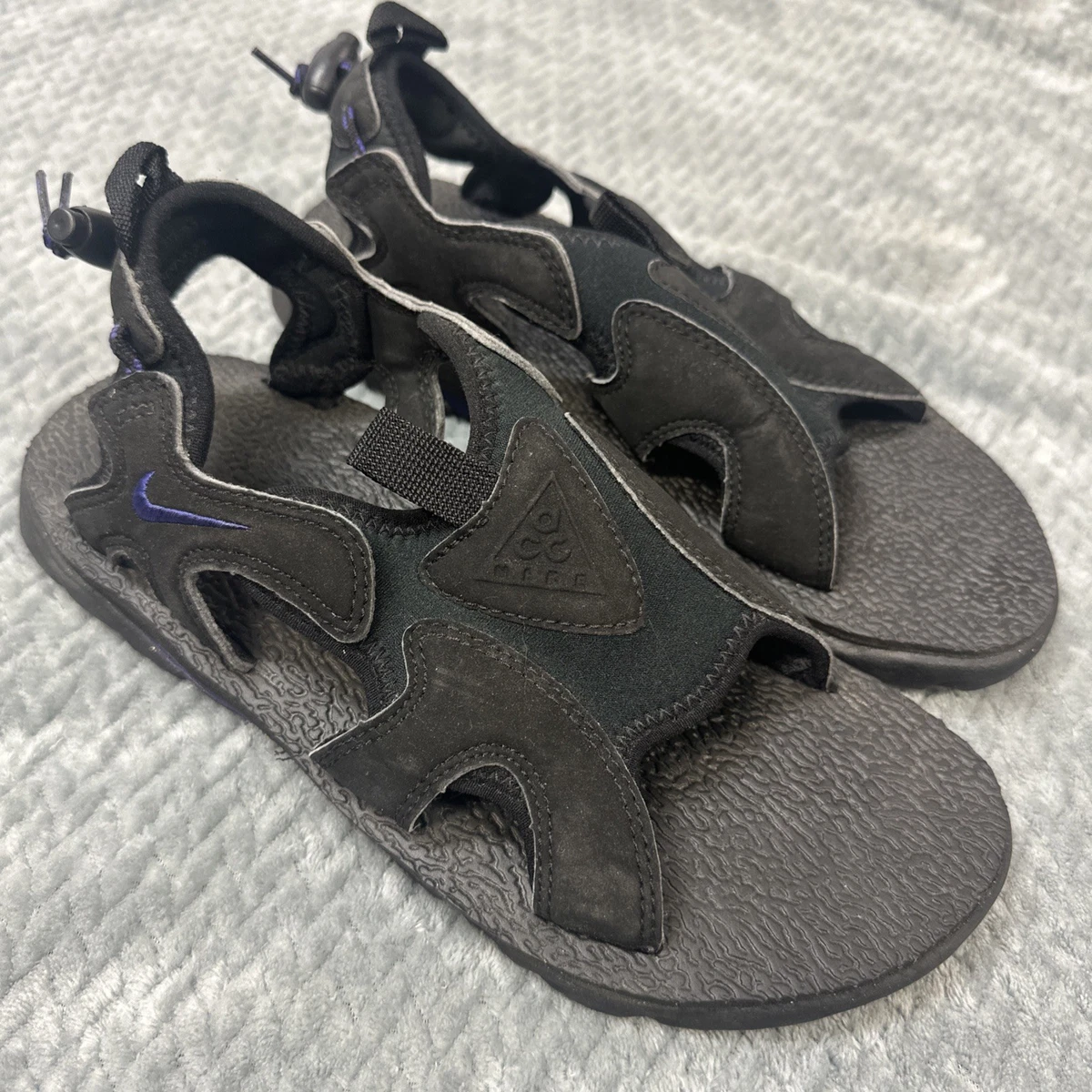 Nike ACG Sandals Men 12 Black Leather Vintage Athletic Hiking Outdoor Water Shoe nike acg sport sandals | eBay main image 3