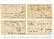 vtg LOT: 1940s Town of Woodford VT Vermont tax assessment ephemera BANK CHECK