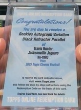 TRAVIS HUNTER 2025ToppsChrome Football True Black /10 Refractor  Auto