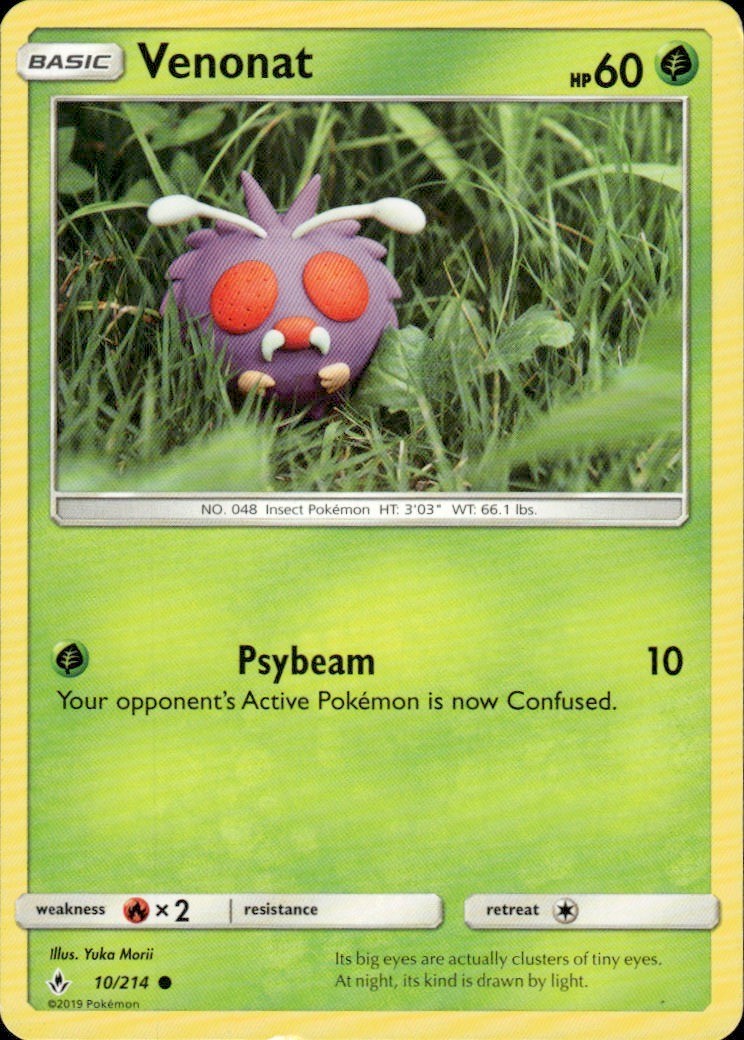 VENONAT 10/214 UNBROKEN BONDS C POKEMON LP YUKA MORII CLAY