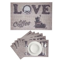 Platzdeckchen Coffee Love Abwaschbar, Platzset 45X30Cm, 6X Tischset Platzmatte