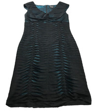 Adrianna Papell Womens Dress Sz 12 Sleeveless Ruffle V-Neck Lined Stretch