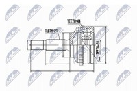 Original NTY Gelenksatz Antriebswelle NPZ-RE-043 FüR Renault