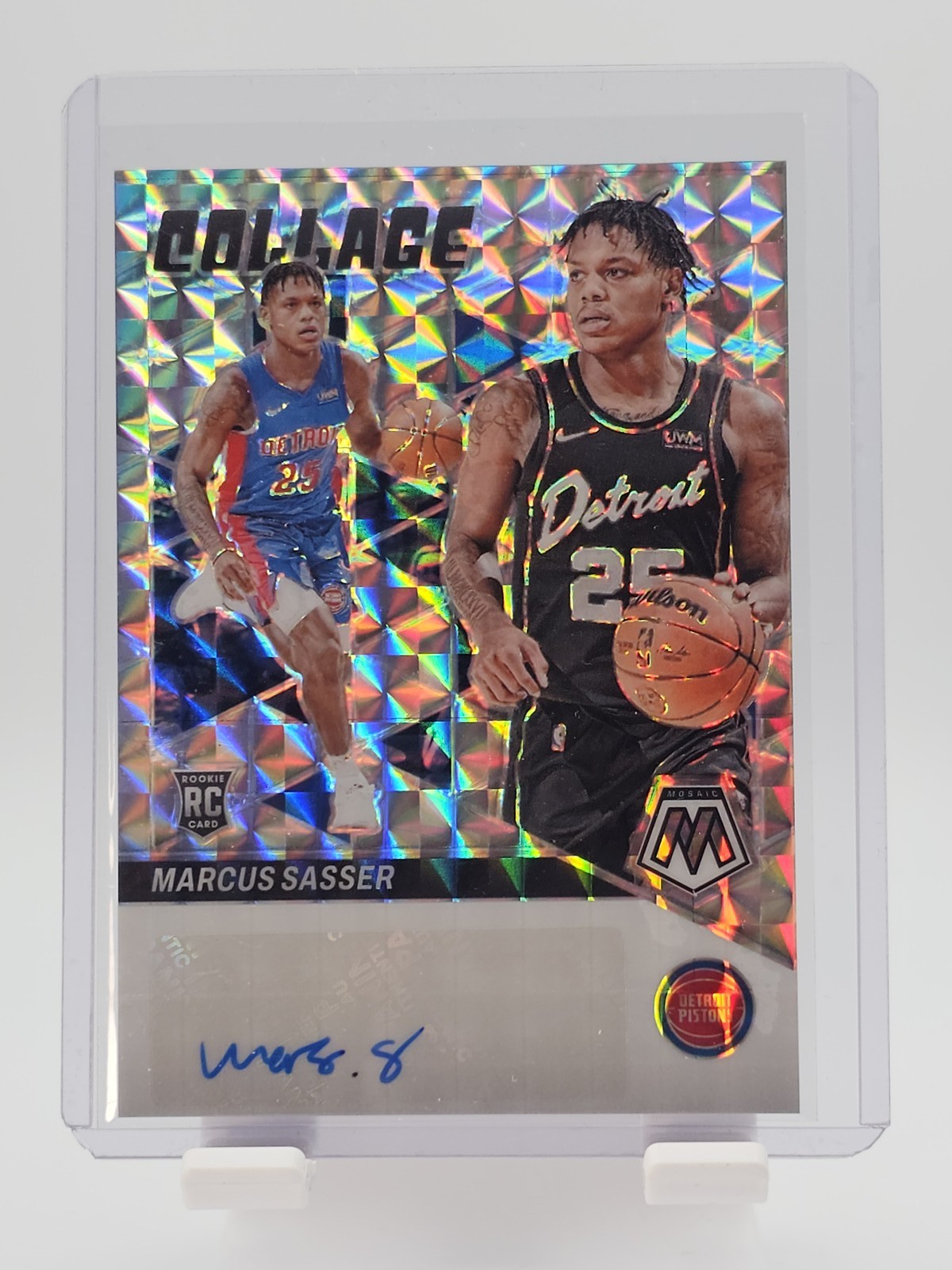 MARCUS SASSER 2023-24 MOSAIC ROOKIE COLLAGE AUTO MOSAIC PRIZM #CM-SAS Q5677
