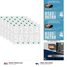 Lacasa 50 PCS 3 Inch Reflective Mailbox Numbers for Outside, 5 Sets Self Adhe...