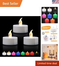 Versatile 12 Pack Flameless Tea Lights - Lasting Warm White Glow for Events