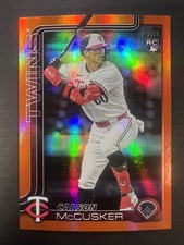 2025 Topps Update Series Carson McCusker Rookie Orange Holofoil /25 TWINS