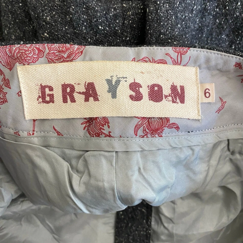 Grayson Wool Silk Wide-Leg Pants Women’s 6 Black Speckled High Waist Office - Image 2 of 4