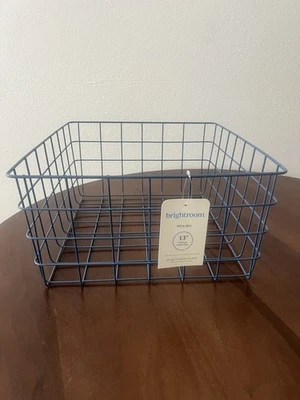 NEW BrightRoom Rectangular Blue Wire Storage Basket ~ Z5-1