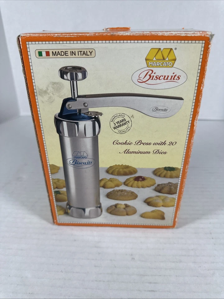 Vintage Marcato Atlas Biscuits Metal Cookie Press Made in Italy Complete Set - Image 2 of 4