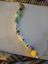 Green Teddy Bear Pacifer Holders Clip With Any Personalized Name