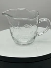 Vintage Anchor Hocking Clear Savannah Glass Creamer - Adorable Floral Pattern