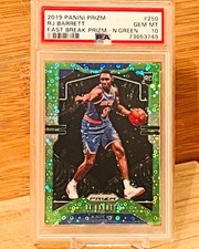 2019 Panini Prizm RJ Barrett Green Disco 5/5 RC Psa 10 - Pop 1!