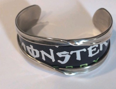 Custom Upcycled Monster Energy Can Metal Cuff Bracelet   Punk Rock...
