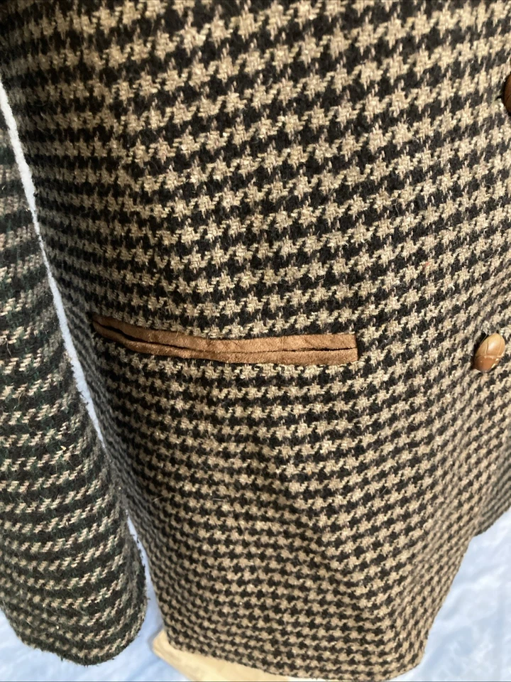 Blazer vintage de pata de gallo para mujer de los años 80 talla pequeña mezcla de lana colores desajustados Foto 4 de 4