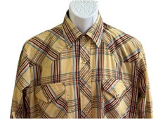 Miller Western Wear Vintage Shirt Plaid Pearl Snap Button Up Shirt 16-34
