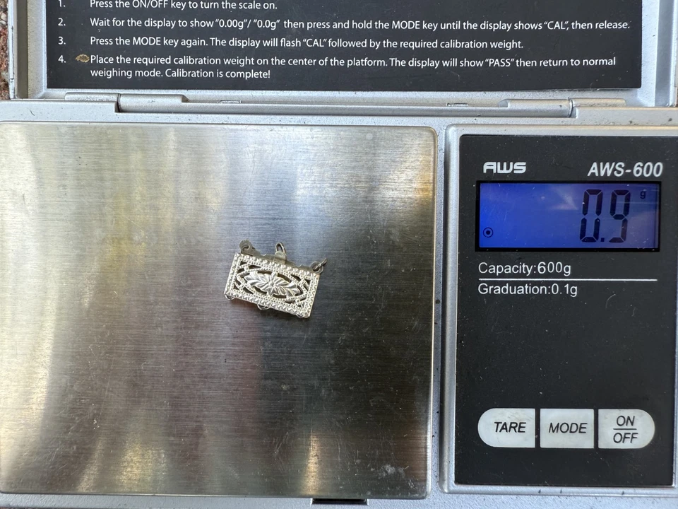 Lot 5 925 Sterling Silver Box Clasps- Two Strand Filigree Flower- Jewelry Supply - Image 2 of 3