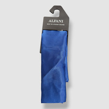 Alfani Men's Blue Solid Twill Silk Pocket Square Handkerchief
