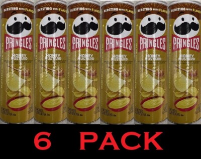 Pringles HONEY MUSTARD Flavored Potato Chips Snack Crisps 5.5 oz Can - 6 PACK
