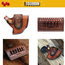 Tourbon Leder Mini Revolver Derringer Holster/6 Runde.38 357 Pistol Gürtel Hülle