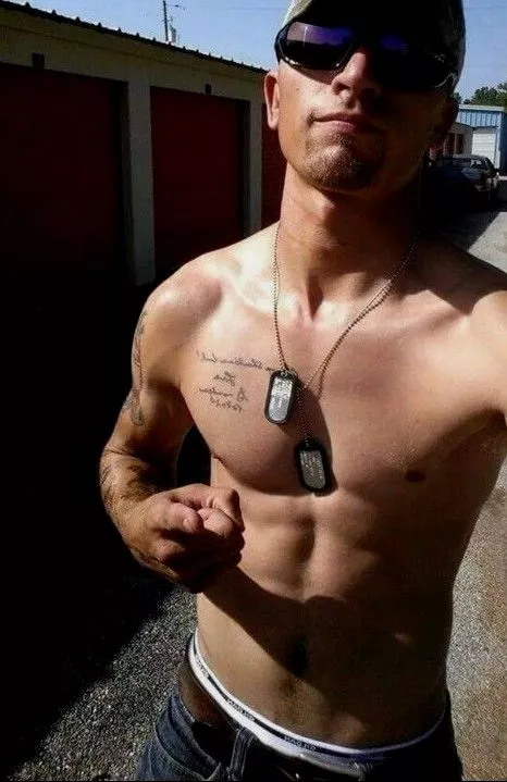Shirtless Male Muscular Beefcake Military Hunk Tattoos Hot Jock PHOTO 4X6 C1085