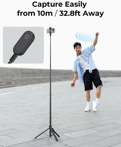 SmallRig ST30 One-Touch Deploy 66" Selfie Stick Tripod w/ Remote for iPhone - Photo 4 sur 14