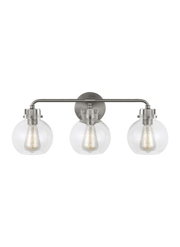 Visual Comfort Studio Clara 3-Light Bathroom Vanity Light in Satin Nickel by