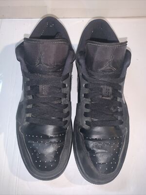 Nike Air Jordan 1 Low Triple Black Blackout Mens Size 7.5 Shoes