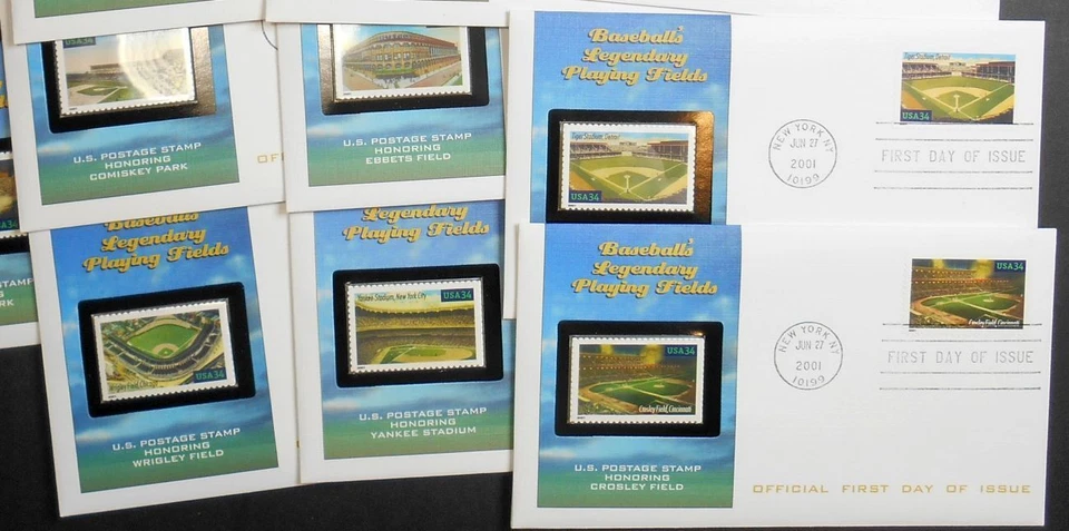 2001 Baseball Playing Fields Sc 3510-3519 set of 10 FDCs with Fleetwood cachets - Image 4 of 4