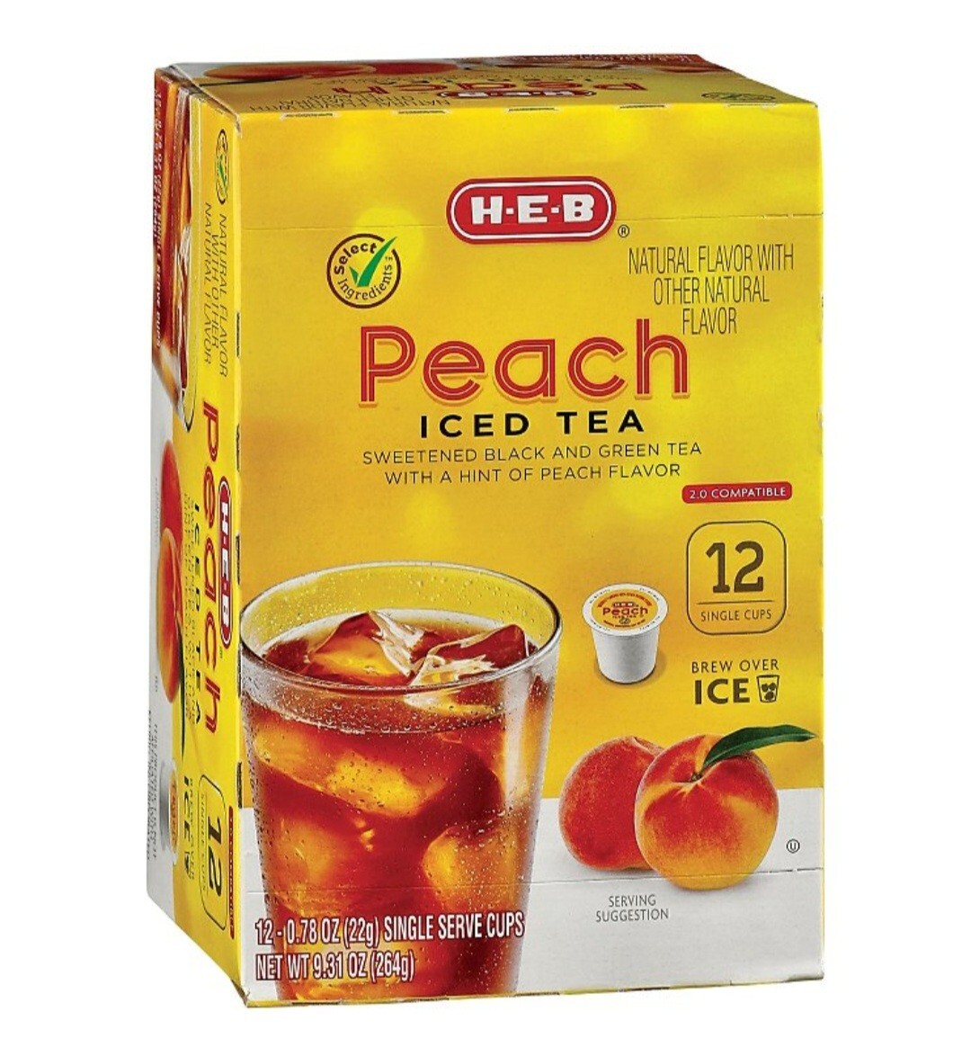 Peach Iced Tea K-Cup Pods Southern Sweet Black & Green Tea, 12 Ct Box