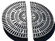 Custom Pro 36" Round Heavy Duty Fountain Basin Grate- (2) 18" x 36" sections