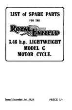 (0943) 1929 Royal Enfield model 'C' 3.46hp parts book
