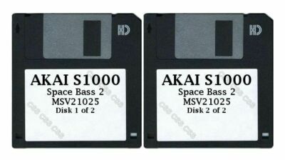 Akai S1000 Set of Two Floppy Disks Space Bass 2 MSV21025