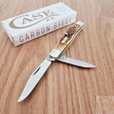Case XX Small Texas Pocket Knife Chrome Vanadium Carbon Steel Blades Bone Handle