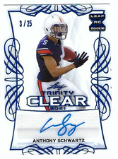 ANTHONY SCHWARTZ 2021 LEAF TRINITY FOOTBALL CLEAR ROOKIE AUTO /25