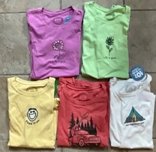 Life is Good Women's Short-Sleeve Crew T-Shirt Size Small Fun Patterns MSRP $24