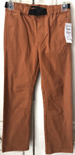 Treasure  Bond Kids Belted Cotton Pants in Tan Adobe Size S 7/8 