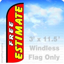 FREE ESTIMATE - Windless Swooper Flag Feather Banner Sign 3'x11.5' rq