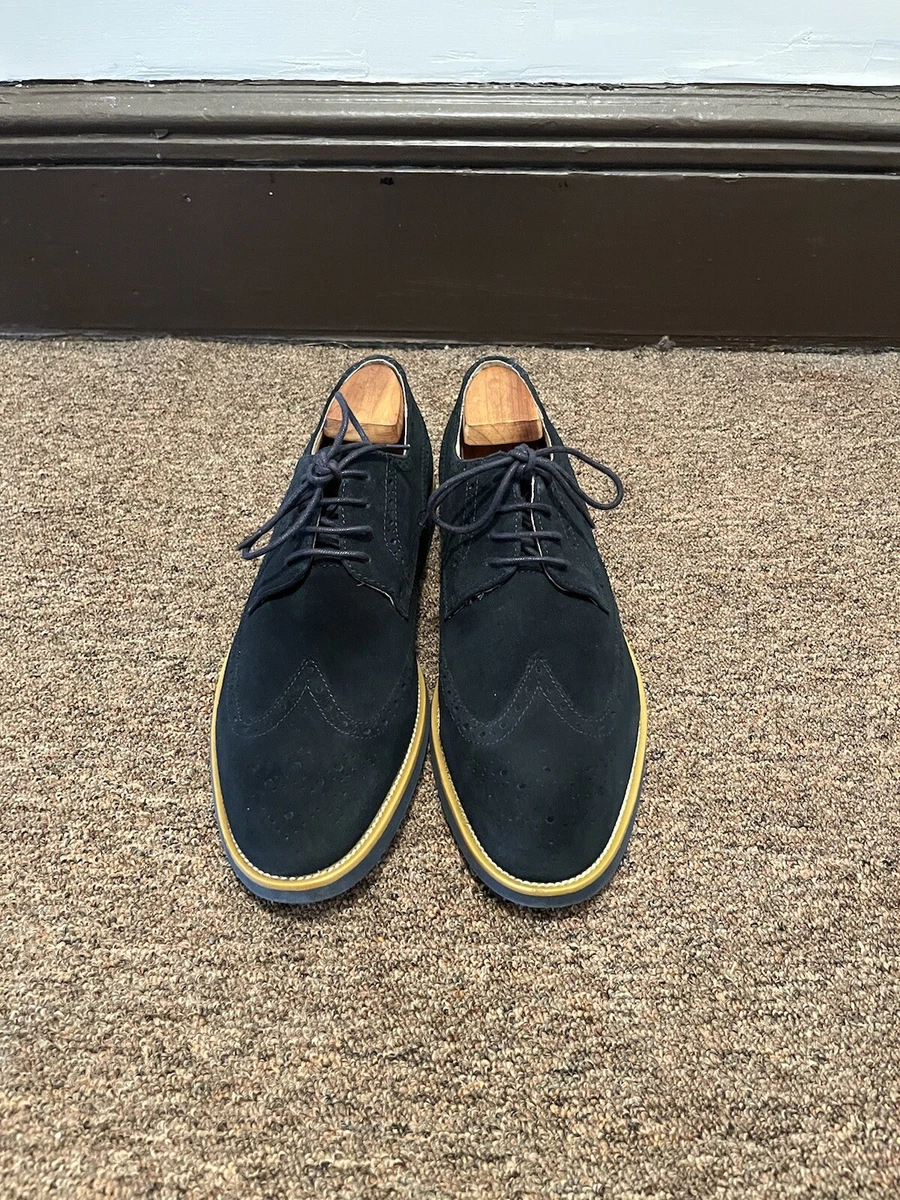 Joseph Abboud Shoes Mens Size 13 Black Suede Cap Toe Derby Dress Blue Sole Joseph Abboud Black Dress Shoes for Men | eBay main image 4