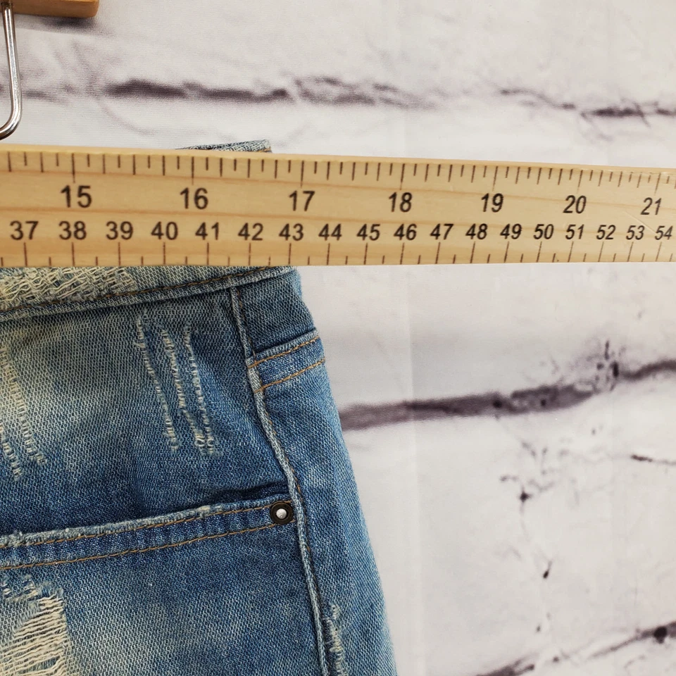 Шорты женские JOES 31 с необработанным подолом искусственно состаренные на молнии средняя стирка винтажные синие - Изображение 3 из 4