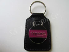 LEATHER KEY CHAIN RING FOB AUBERGINE MADE IN ENGLAND FOR TRIUMPH
