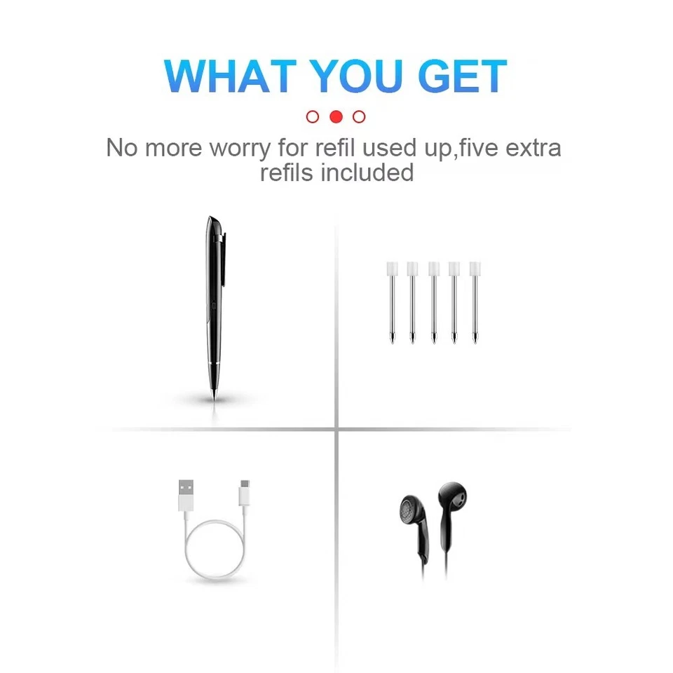 Mini Grabadora de Voz Pluma Dictáfono Digital USB MP3 Dispositivo de Audio Sonido Oculto AU Foto 2 de 4