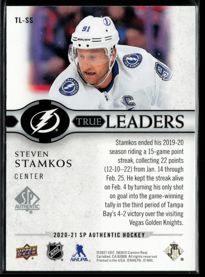 2020-21 SP Authentic True Leaders #TL-SS Steven Stamkos - Image 2 of 2