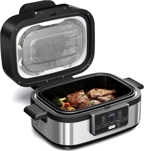 5-in-1 Smart Electric Grill & Air Fryer, Airfry+Grill, Dehydrate, Bake/Roast image