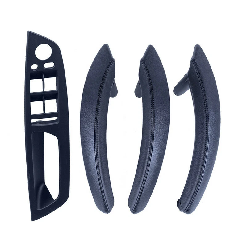 Para BMW X5 X6 E70 E71 2008-2013 LHD Envoltura de Cuero ABS Moldura de Manija de Puerta Interior de Coche Foto 2 de 4