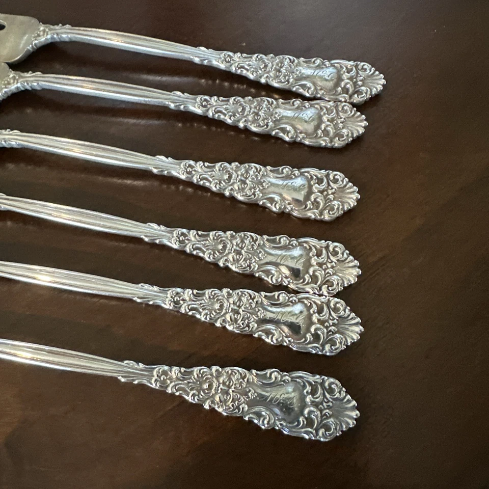 Dominick & Haff 1894 Renaissance Seafood Forks Set 6 Historic Look - Image 2 of 4