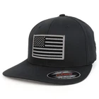 XXL USA American Flag Embroidered Iron On Patch Flexfit Cap